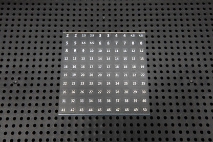 Étiquettes d'identification de la grille d'outils